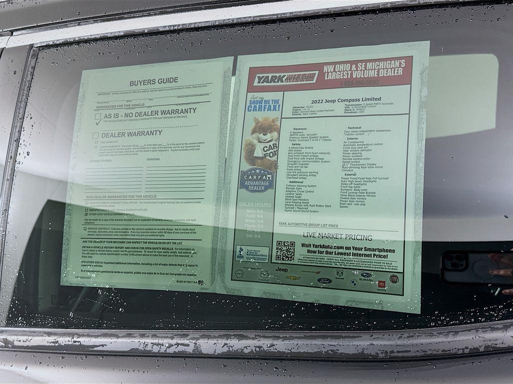 used 2022 Jeep Compass car, priced at $20,175