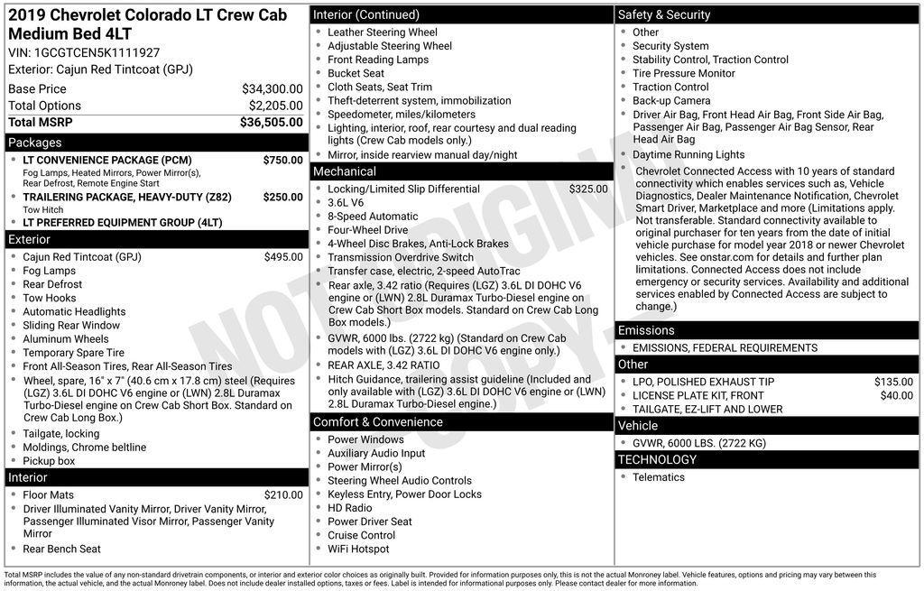used 2019 Chevrolet Colorado car, priced at $26,715