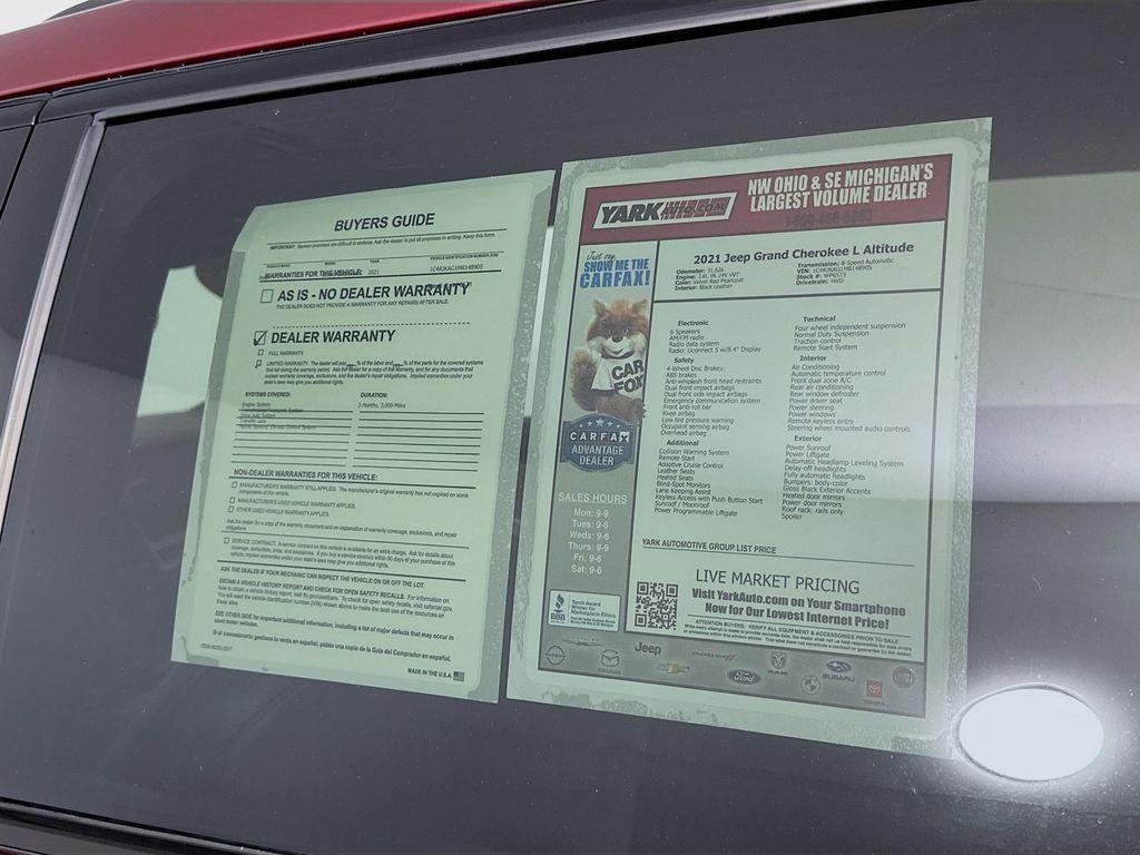 used 2021 Jeep Grand Cherokee L car, priced at $28,150