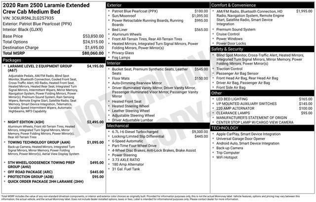 used 2020 Ram 2500 car, priced at $58,995