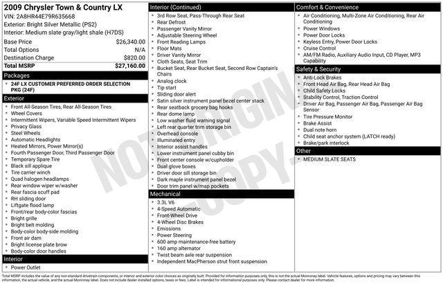 used 2009 Chrysler Town & Country car, priced at $5,995