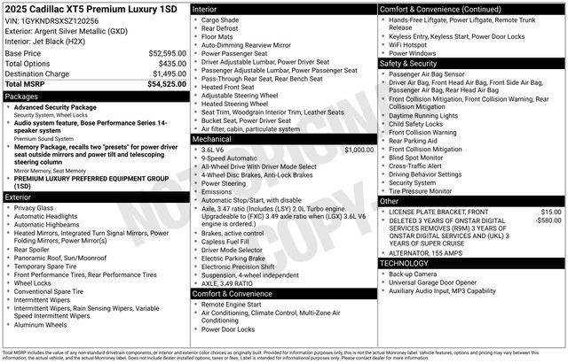 used 2025 Cadillac XT5 car, priced at $40,989