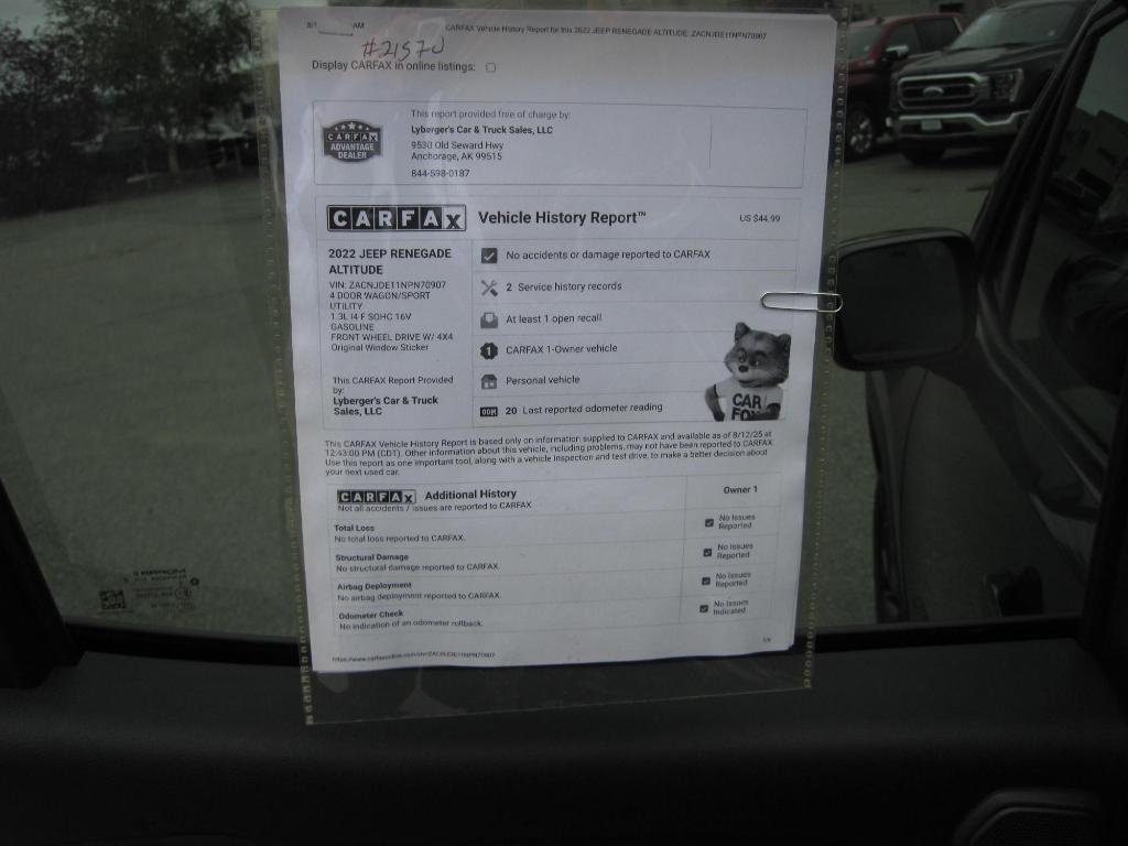 used 2022 Jeep Renegade car, priced at $24,950