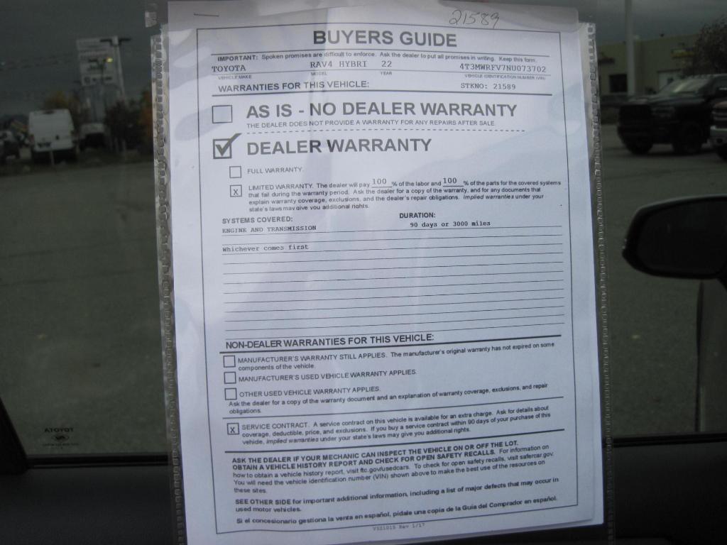 used 2022 Toyota RAV4 Hybrid car, priced at $33,950