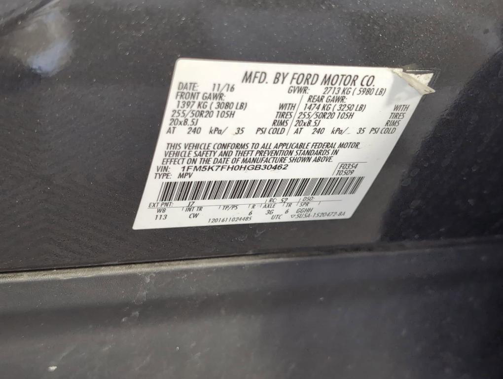 used 2017 Ford Explorer car, priced at $9,999