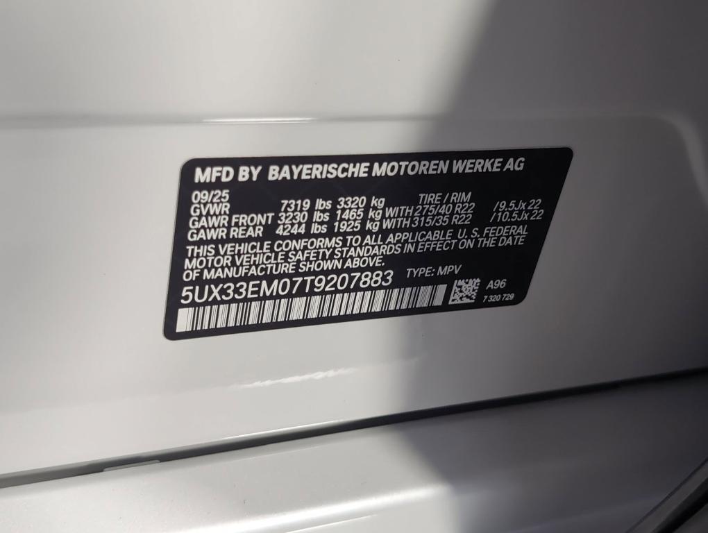 new 2026 BMW X7 car, priced at $123,550
