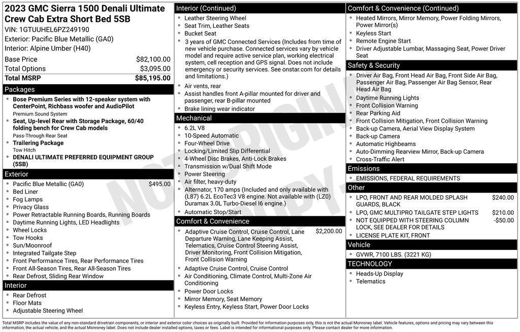 used 2023 GMC Sierra 1500 car, priced at $60,825