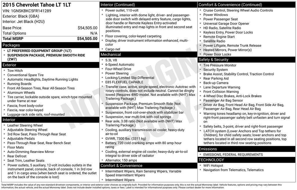 used 2015 Chevrolet Tahoe car