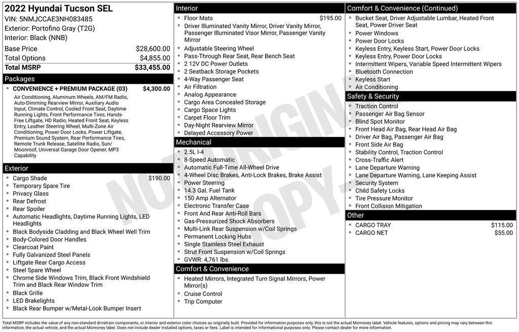 used 2022 Hyundai Tucson car, priced at $23,479
