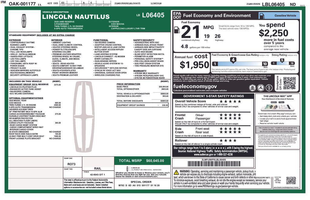 used 2020 Lincoln Nautilus car, priced at $29,902