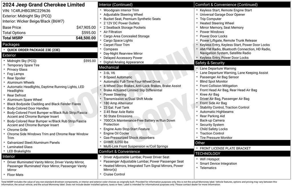 used 2024 Jeep Grand Cherokee car, priced at $39,615