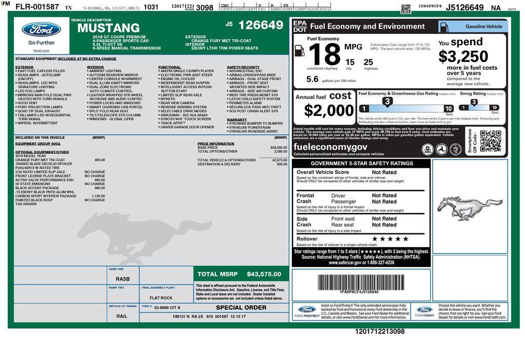 used 2018 Ford Mustang car, priced at $37,093