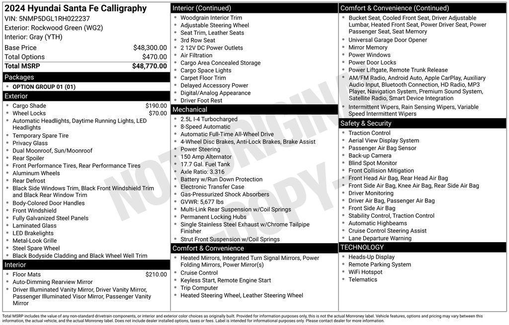 used 2024 Hyundai Santa Fe car, priced at $38,845