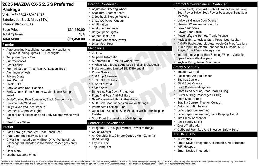 used 2025 Mazda CX-5 car, priced at $28,459