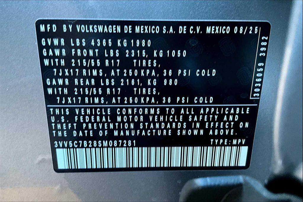 new 2025 Volkswagen Taos car, priced at $26,742