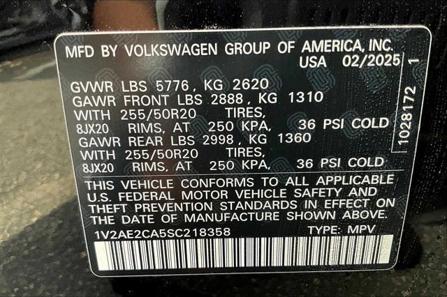 new 2025 Volkswagen Atlas Cross Sport car, priced at $50,037
