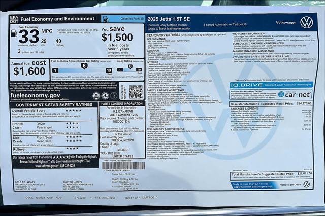 new 2025 Volkswagen Jetta car, priced at $25,855