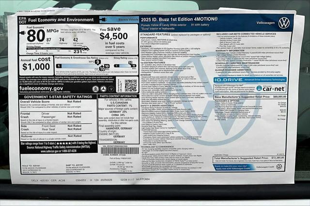 new 2025 Volkswagen ID. Buzz car, priced at $72,385