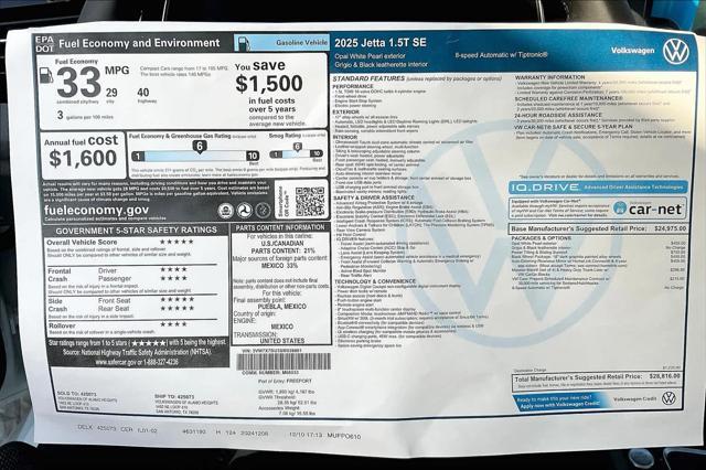 new 2025 Volkswagen Jetta car, priced at $27,060