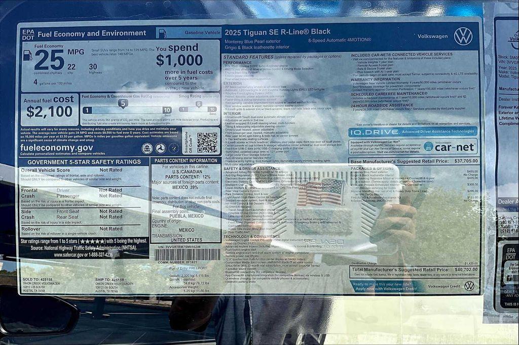 new 2025 Volkswagen Tiguan car, priced at $39,369