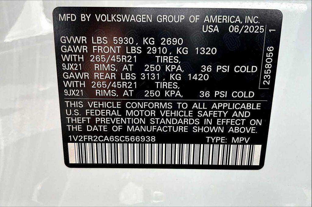 new 2025 Volkswagen Atlas car, priced at $55,061