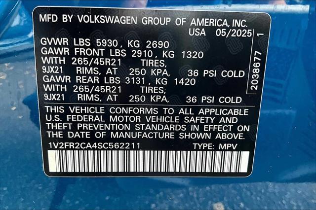 new 2025 Volkswagen Atlas car, priced at $53,968