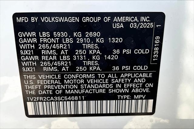 new 2025 Volkswagen Atlas car, priced at $55,119