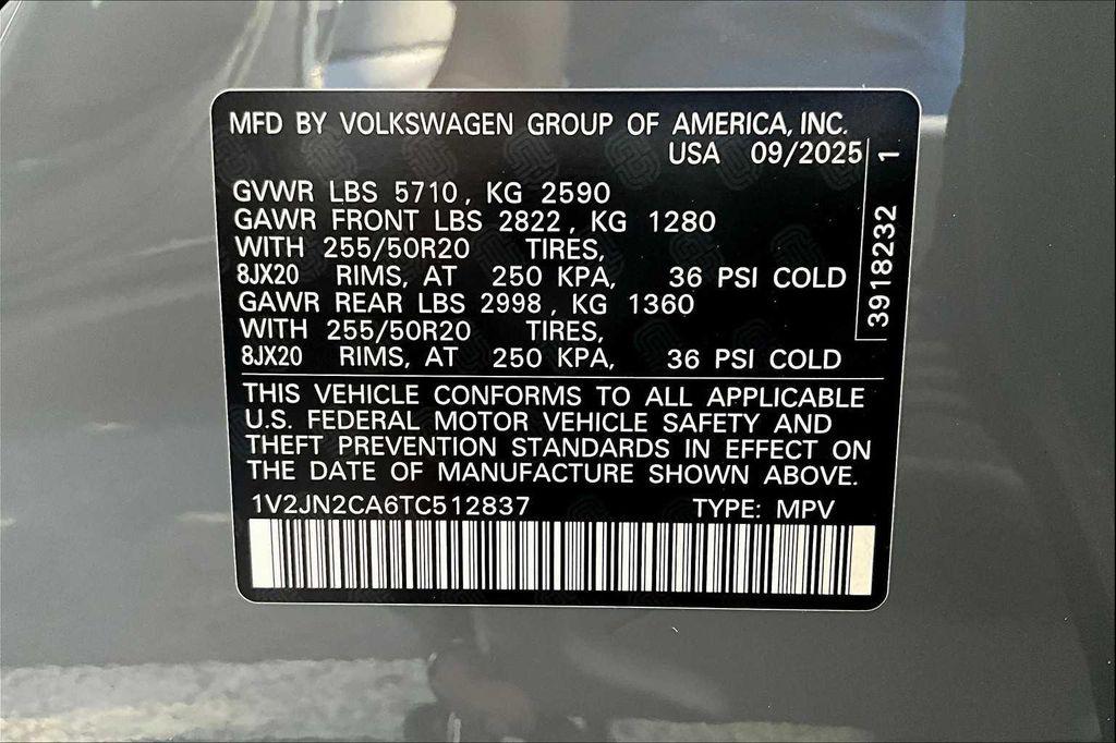 new 2026 Volkswagen Atlas car, priced at $46,296