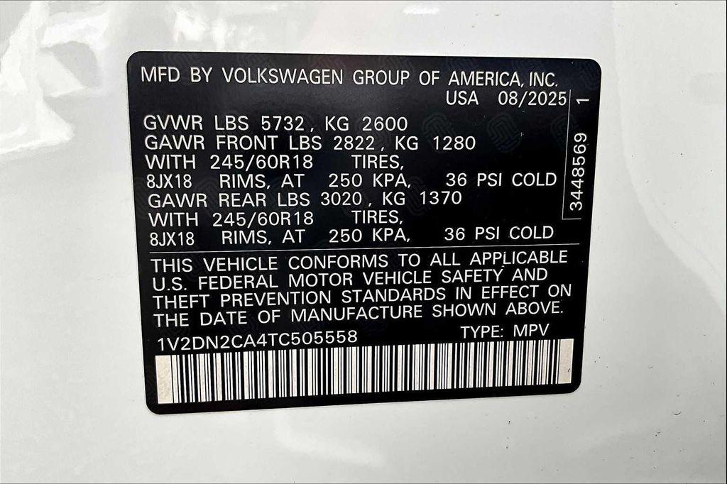 new 2026 Volkswagen Atlas car, priced at $40,491