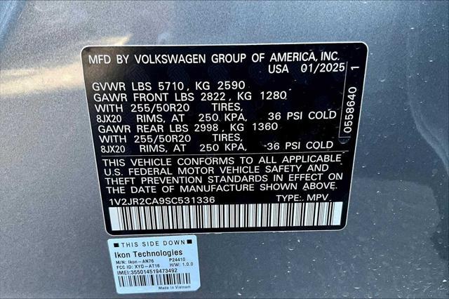 new 2025 Volkswagen Atlas car, priced at $44,397
