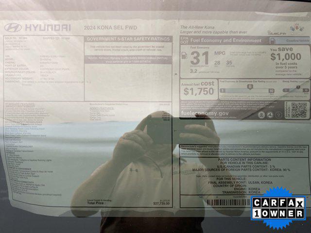 used 2024 Hyundai Kona car, priced at $22,890