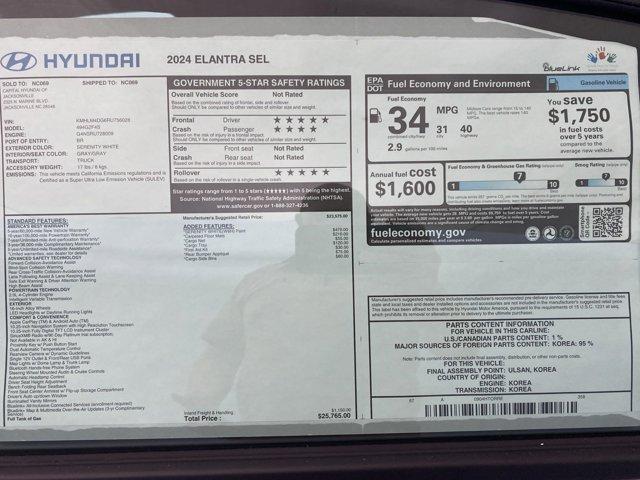 new 2024 Hyundai Elantra car, priced at $24,765