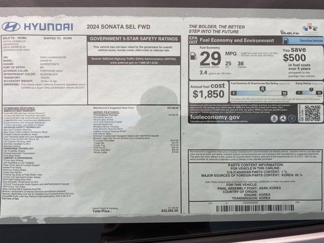 new 2024 Hyundai Sonata car, priced at $31,265