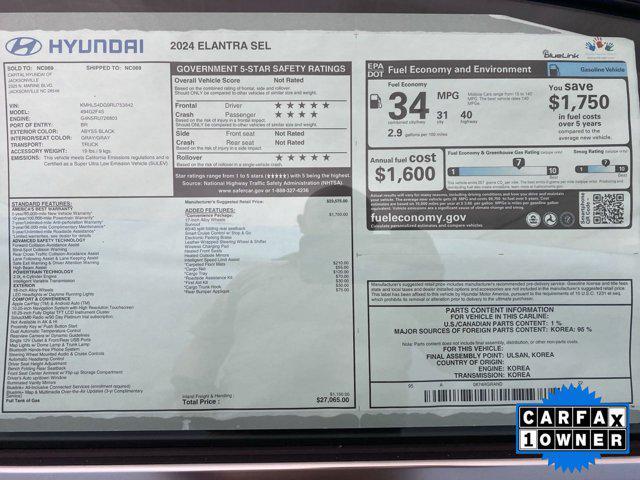 used 2024 Hyundai Elantra car, priced at $23,990