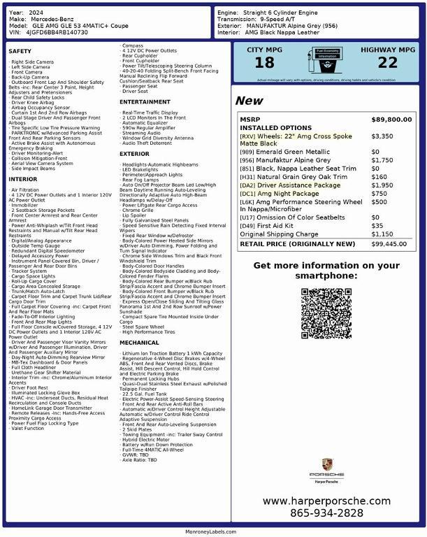 used 2024 Mercedes-Benz AMG GLE 53 car, priced at $76,997