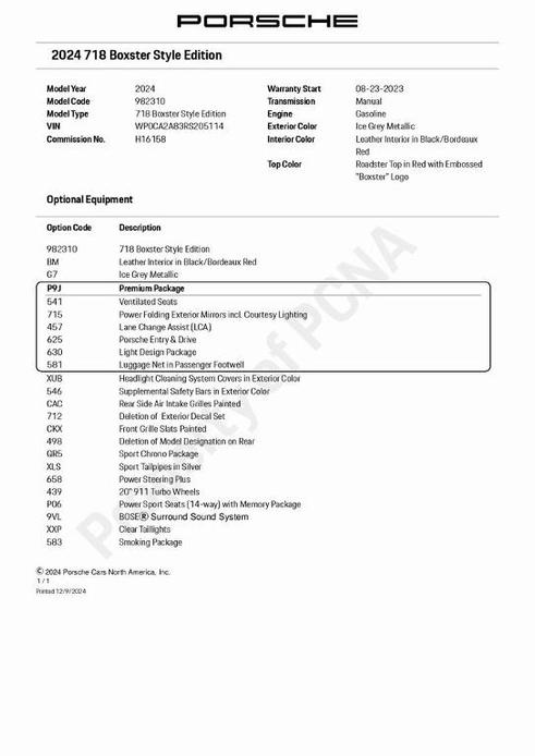 used 2024 Porsche 718 Boxster car, priced at $85,354