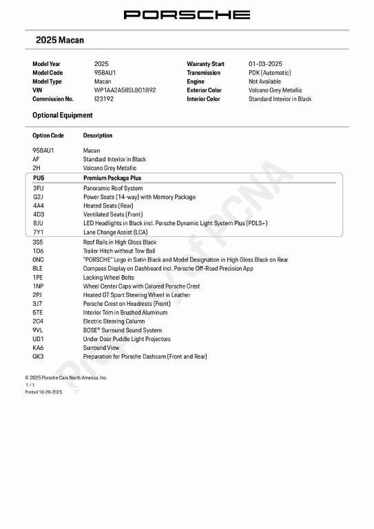 used 2025 Porsche Macan car, priced at $64,998