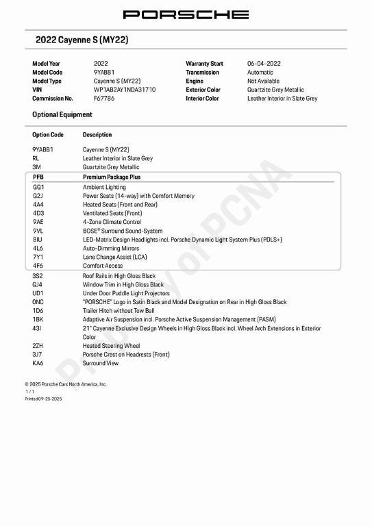 used 2022 Porsche Cayenne car, priced at $76,487