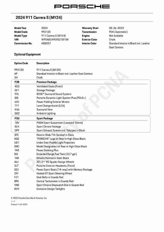 used 2024 Porsche 911 car, priced at $161,888
