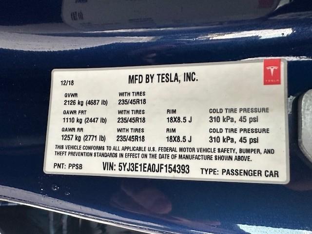 used 2018 Tesla Model 3 car, priced at $16,995