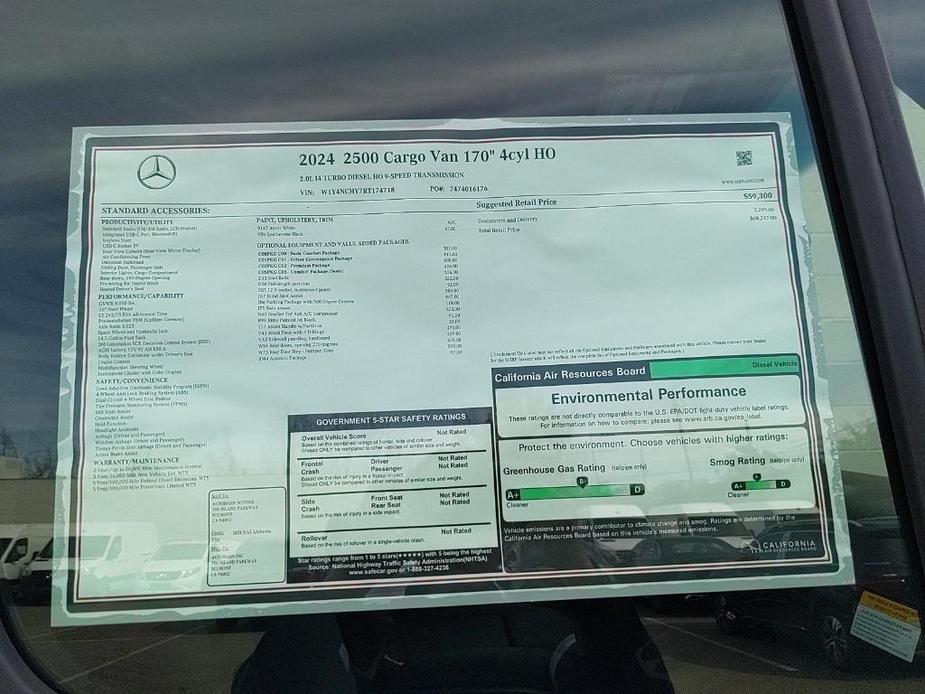 new 2024 Mercedes-Benz Sprinter 2500 car, priced at $68,212