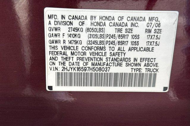 used 2007 Honda Ridgeline car, priced at $5,999