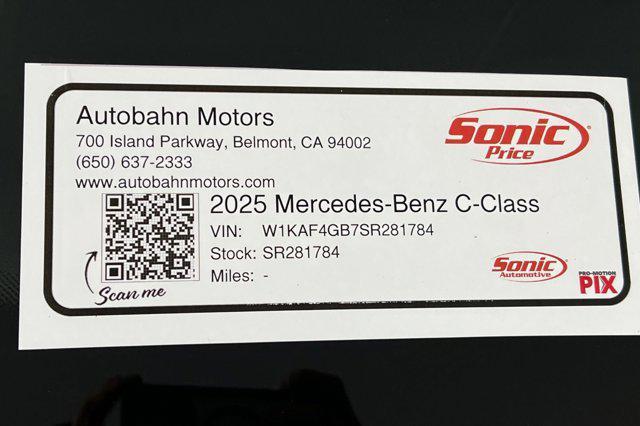 new 2025 Mercedes-Benz C-Class car, priced at $52,335