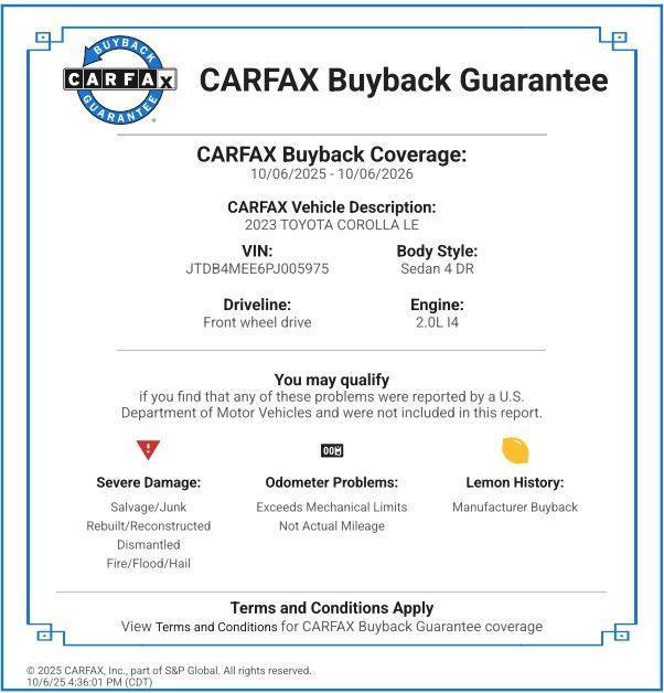 used 2023 Toyota Corolla car, priced at $18,277