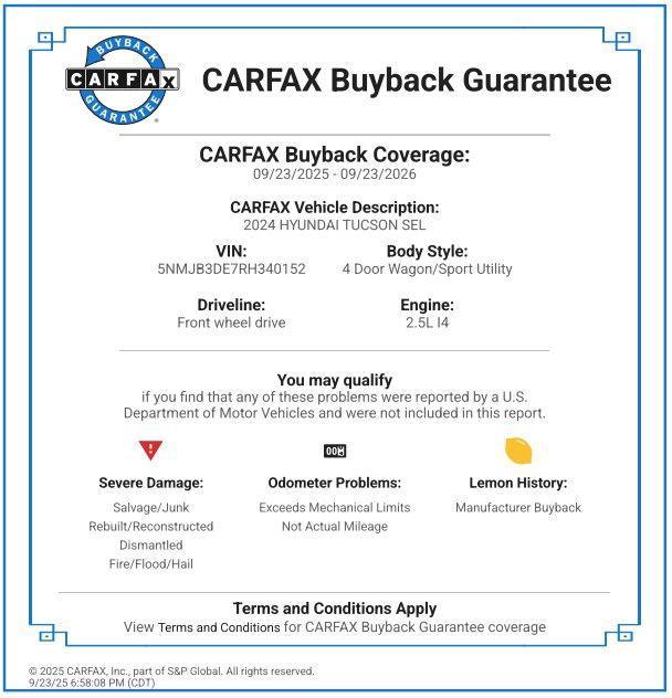 used 2024 Hyundai Tucson car, priced at $19,787