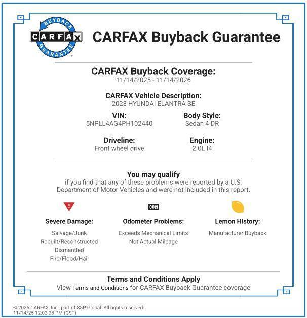 used 2023 Hyundai Elantra car, priced at $17,297