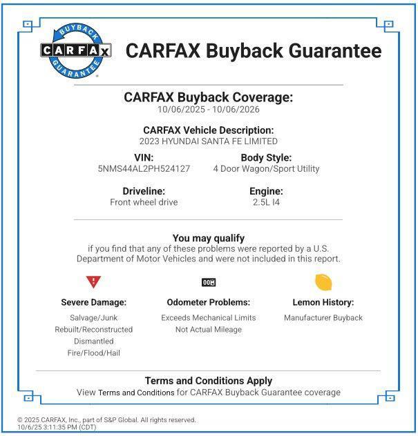 used 2023 Hyundai Santa Fe car, priced at $21,987