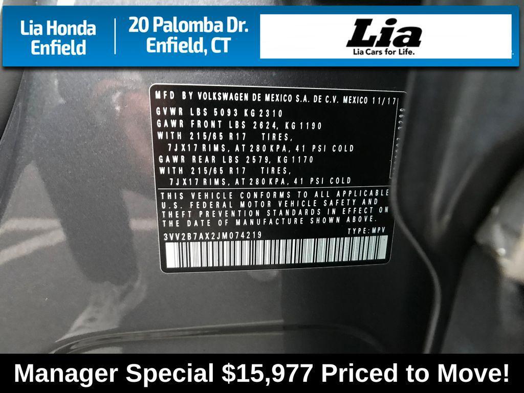 used 2018 Volkswagen Tiguan car, priced at $15,977