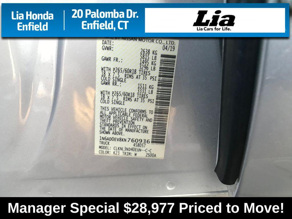 used 2019 Nissan Frontier car, priced at $28,977