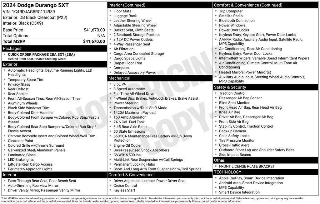 used 2024 Dodge Durango car, priced at $25,999